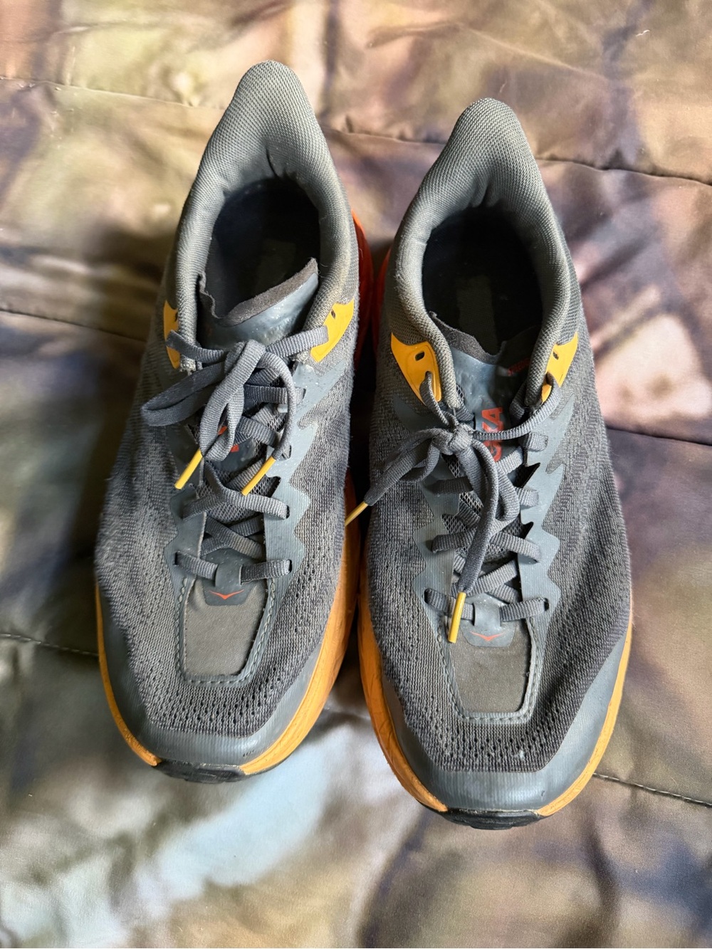 Hoka Men's Gray and Yellow Running Shoes